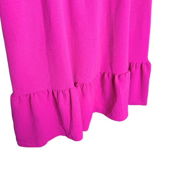 Shein Curve Sleeveless Tie Front Ruffle Hem Mini Dress Size 0XL Boho Summer Pink - Picture 9 of 10